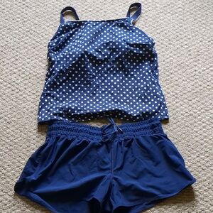 Lands' End Sport Navy Swimwear Set